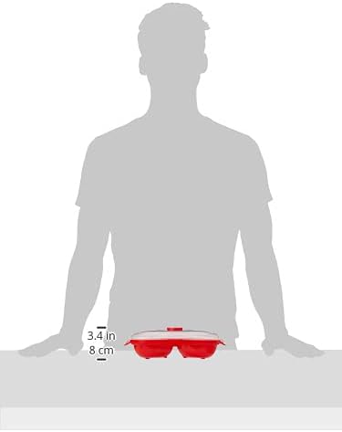 Sistema Microwave Poacher for up to 4 Eggs, Red/Clear, 28.7 x 20.5 x 8.4 cm