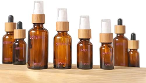 Furnido 5 Pcs Essential Oil Fine Mist Atomizer Tops For 5/10/15/20/30/50/100ml Bottles,Replacement Spray Tops with Natural Bamboo Head