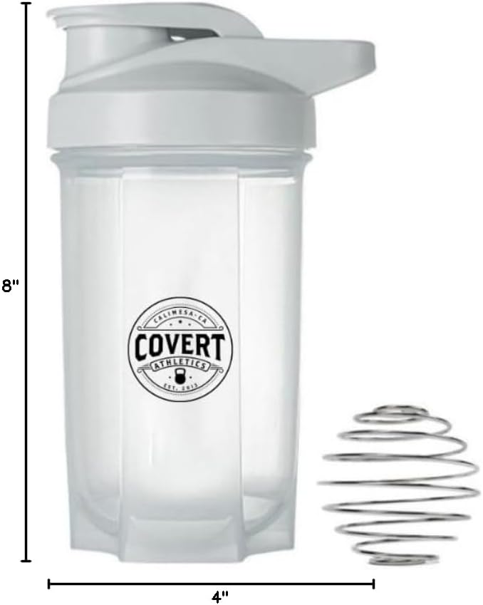 Unicorn Co X Covert Athletics 2024 Shaker for Protein, Pre Workout, 16oz (White)