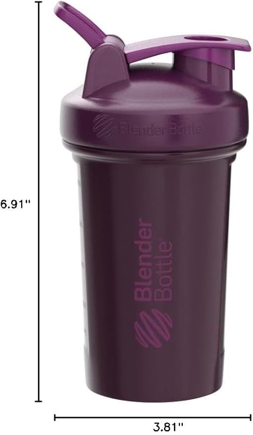 BlenderBottle Classic V2 Shaker Bottle Perfect for Protein Shakes and Pre Workout, 20-Ounce, Plum