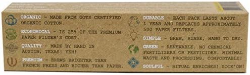 CoffeeSock ’The Original’ Reusable 100% Organic Cotton Coffee Filters - 2 pack Basket Filters 6-12 cup fit | Coffee Sock Cloth Coffee Filter | Organic Cotton Alternative – Zero-waste & Eco-Friendly