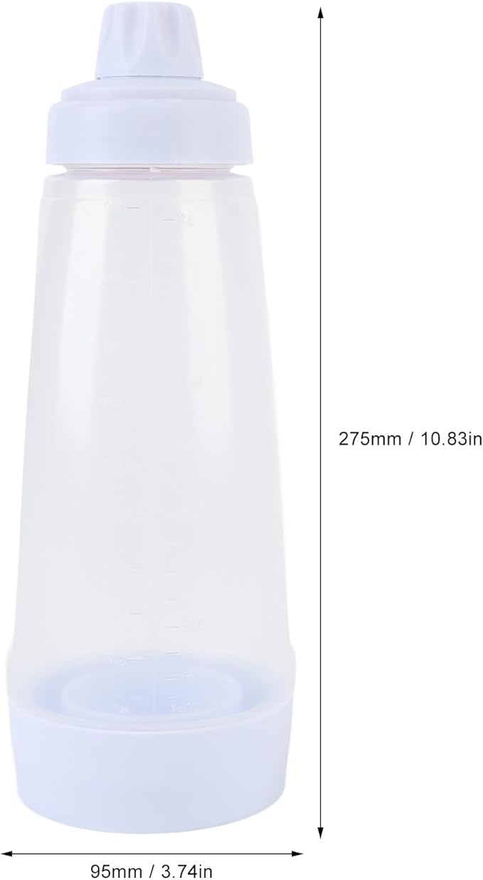 Pancake Batter Mixer Dispenser Bottle,1000ML Squeeze Kitchen Shaker Baking Tool with Mix Ball Wire Whisk, for Cupcakes, Muffins, Pancakes