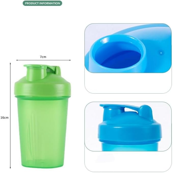 CHNLML Protein Shaker Bottle 400ML/16Oz w. Shaker Ball for Protein Shake, Shaker Bottle with Mixing Ball, Leak-Proof, BPA-Free, for Gym, Workout, Juice Mixer (Purple/Purple, 16Oz-400ML-1Bottle)