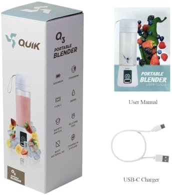Portable Blender - Cordless 13oz. Personal Blender for Shakes and Smoothies, Licuadora, BPA Free, USB-C Rechargeable, Mini juicer for Travel, Leakproof, Juicer Cup, Ice Crush (Pink)