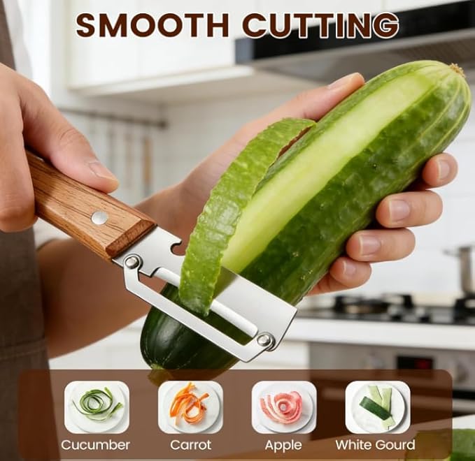 Multi-Functional Vegetable Peeler for Kitchen, with Ergonomic Non-Slip Handle, Good Sturdy, 2 in 1 Fruit Peeler and Bottle Opener, best for potato, vegetable, apple, carrot and more(2pcs)