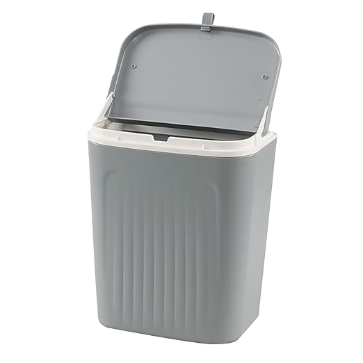 3.2 Gallon/12 L Hanging Small Trash Can with Lid, Kitchen Compost Bin for Wall Mount, Mountable Food Waste Bin for Kitchen Cabinet Door