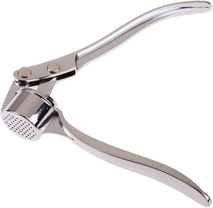 NZM Garlic Press - 304 Stainless Steel Garlic Mincer & Crusher, Heavy Duty, Easy Squeeze, Rust Proof, Easy Clean - Garlic Press for Kitchen, Ginger Peeler Garlic Crusher