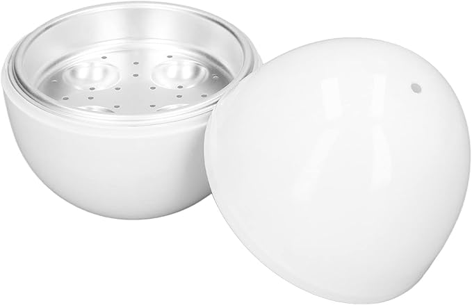 Hard Boiled Egg Cooker, Electric Egg Cooker 4 Eggs Capacity Compact Design ABS Material Egg Shape Microwave Function Egg Boiler Be for Hard Boiled Eggs, Poached Eggs