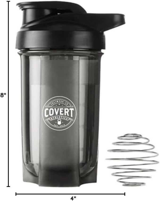 Unicorn Co X Covert Athletics 2024 Shaker for Protein, Pre Workout, 16oz (Black)