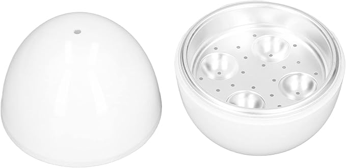 Microwave Egg Cooker for 4 Eggs,Hard Boiled Egg Cooker Compact Microwave Safe Egg Boiler for Hard Soft or Poached Eggs Space Saving Design
