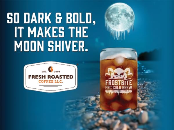 Fresh Roasted Coffee, Organic Dark & Bold Frostbite Cold Brew | USDA, Kosher | Dark Roast | 2 lb Coarse Ground