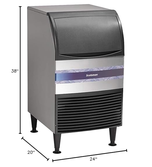 Scotsman CU0920MA-1 Air-Cooled Cube Undercounter Ice Maker Machine with 57 lb. Storage Capacity, 100 lbs/Day, 115v, NSF