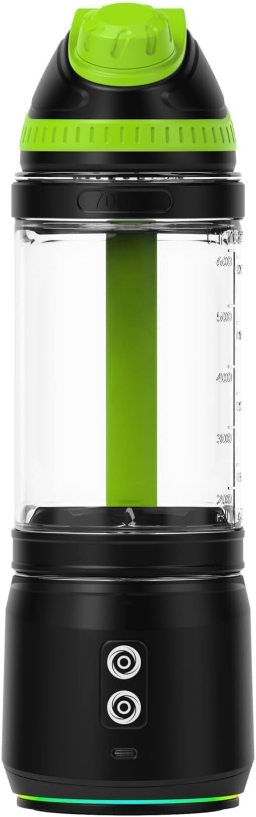 Portable Blender, Anti-Jamming 300 Watt for Shakes and Smoothies, 24oz Travel Blender USB Rechargeable, BPA Free Sporty bottle with a Travel Lid. (Black Base Grey Lid)