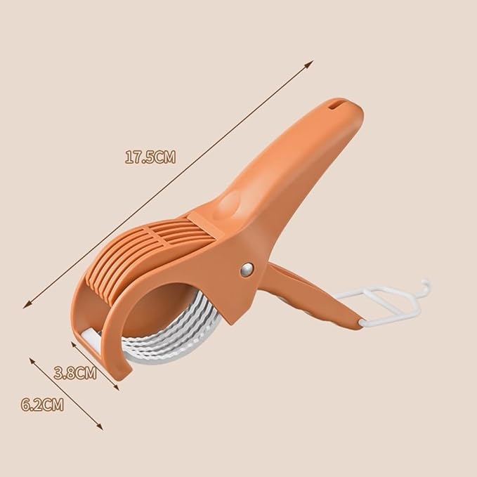 Multi-Functional Banana Slicer Cutter - All-in-One Kitchen Gadget for Fruits & Vegetables, Perfect as Grape Cutter & Strawberry Slicer, Safe for Kids & Dishwasher Safe (Orange)