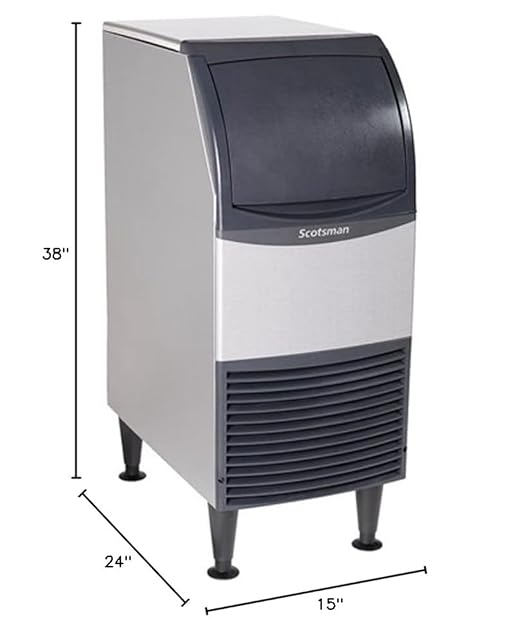 Scotsman UN0815A-1 15-Inch Air-Cooled Nugget Undercounter Ice Maker Machine with 36 lb. Storage Capacity, 79 lbs/Day, 115v, NSF