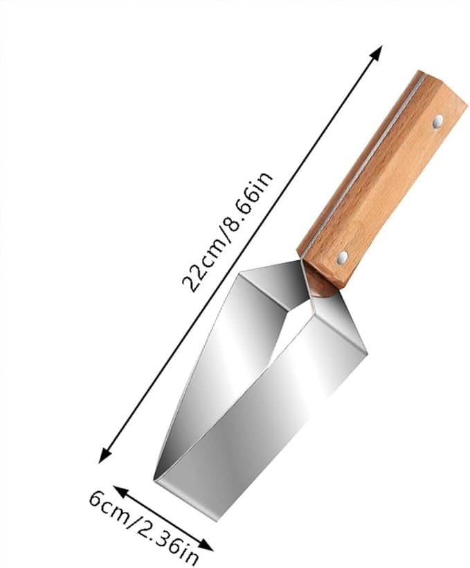 Triangle Watermelon Cutter, Stainless Steel with Wooden Handle -Melon Slicer, Fruit Cutter for Kitchen Gadgets, Stainless Steel Watermelon Slicer Tool for Home Kitchen Camping Picnic (2)
