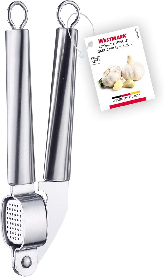 Westmark 18362270 Stainless Steel Garlic Press, Does It Right the First Time, Silver/Gray