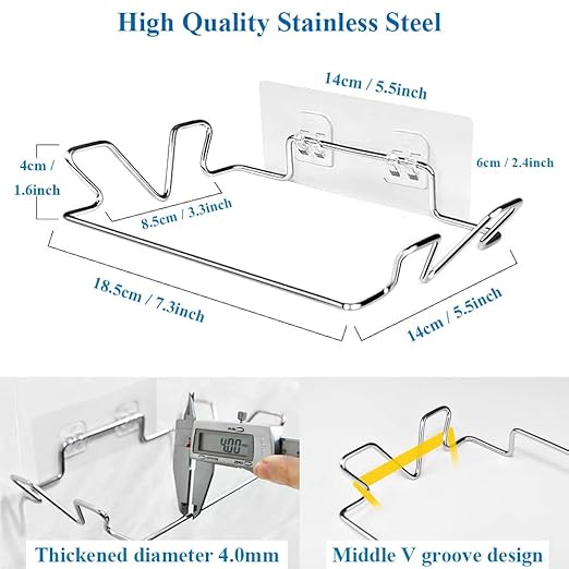 Trash Bag Holder for Cabinet Doors & Cupboards, Large Stainless Steel Portable Hanging Garbage Bag Holder, Kitchen Trash Can for Under Sink Trash, Camping Accessories