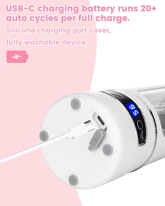 Personal Portable Blender - Smoothies & Shakes - 20Oz/600ml Large Capacity High Power Cordless Blender (White)