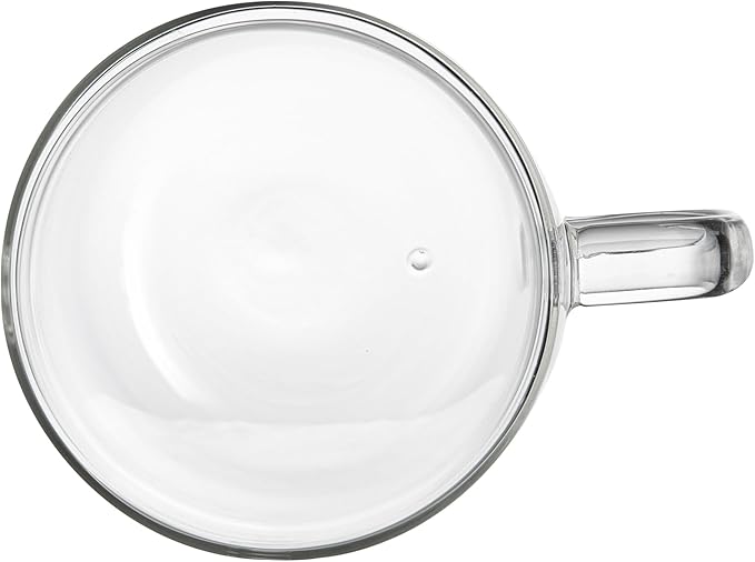 Restaurantware Glass Espresso Cups 12 Count 17 Ounces Borosilicate Double Wall Glass Coffee Mugs Insulated Clear Tea Drinkware for Hot or Cold Beverages