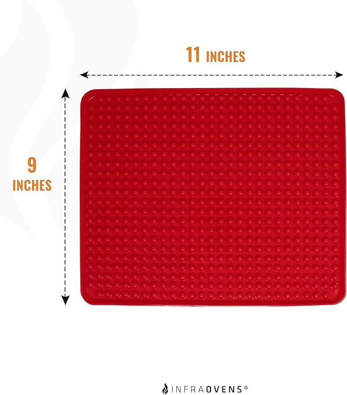 Toaster Oven Air Fryer Reusable Mats Accessories 9 x 11, Silicone Liner, Drip Mat (3pcs) Compatible with Cuisinart, Emeril Lagasse, Gowise, Breville + More, Convection Accessories, Electric Oven Rack