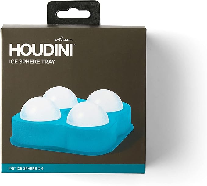Houdini Large Sphere Ice Tray Mold, Makes Four Ice Balls, Blue