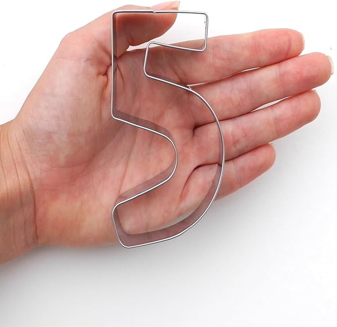 Number 5 Cookie Cutter – Sharp & Safe Stainless Steel Cooking Utensils – Ideal For Sandwiches, Pancakes, Fruits & Crafts – Dishwasher-Safe Bakery Supplies from Sweet Cookie Crumbs (3.5”T x 2.2”W)
