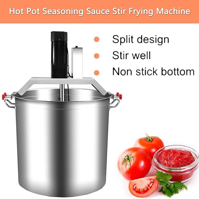 Commercial Food Mixer, 40L 80L Automatic Heating Mixer for Hot Pot Seasoning, Stainless Steel Electric Stirrer with Adjustable Speed for Soup and Sauce Preparation
