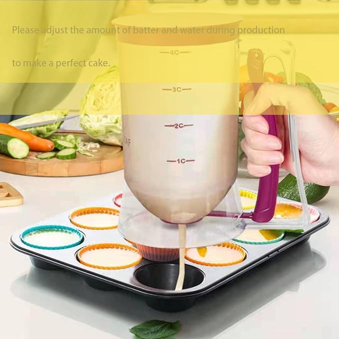 Cupcake Batter Separator for Baking - Measuring Tool with Cream Separator Cups, Best Gift for Friends (Purple)