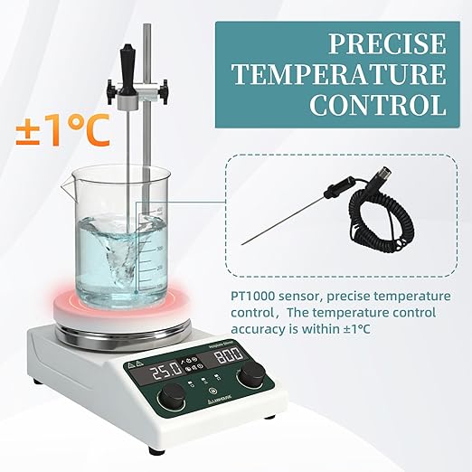 LHS-300 Magnetic Stirrer Hot Plate with Probe - 5L Capacity, 300°C, 200-1500 RPM, 5.5" Hotplate