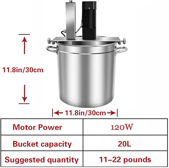 Automatic Food Mixer,Electric Pot Stirrer with Mixing Shaft and Steady Scraper,Automatic Cooking Machine for Making Jam, Sauce, Filling, Hot Pot Seasoning Bottom Soup Sauce(20L)