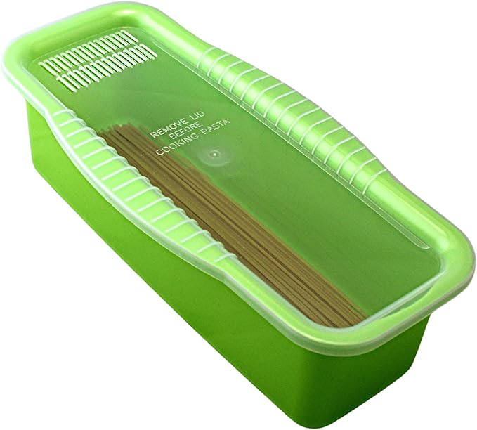Microwave Pasta Cooker with Built-In Portion Tool, BPA-Free Microwave Pasta Maker for Spaghetti, Ramen & Vegetables, Dishwasher Safe