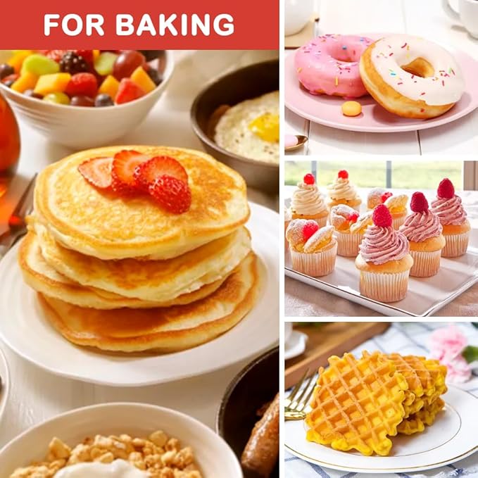4 Cup Pancake Cupcake Batter Dispense With 900mL Measuring Label,and Silicone Oil Brush & Scraper, Cupcake Batters Dispenser for Cupcakes Crepes,Cake or Any Baked Goods(Red)
