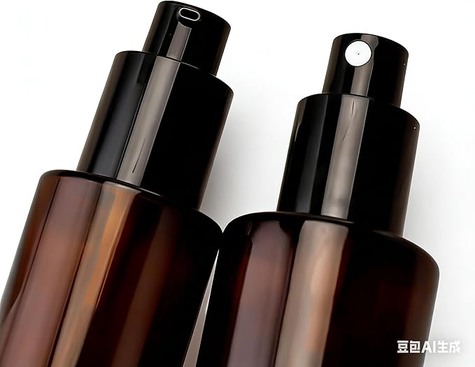 2PCS 4oz /120ml Upscale Amber Glass Spray Bottles Refillable Fine Mist Spray Bottles Cosmetic Containers for Make Up Water Essential Oil Aromatherapy Makeup Travel