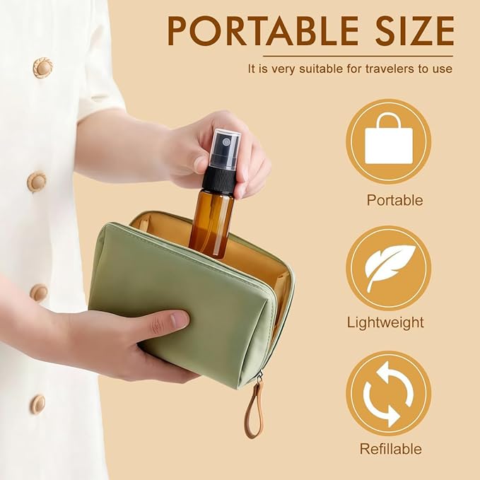 UPSTORE 12Pcs 15ml/0.5oz Glass Spray Bottles Empty Refillable Fine Mist Spray Bottle Dispenser with Cap Essential Oil Liquid Containers Jar for Perfume