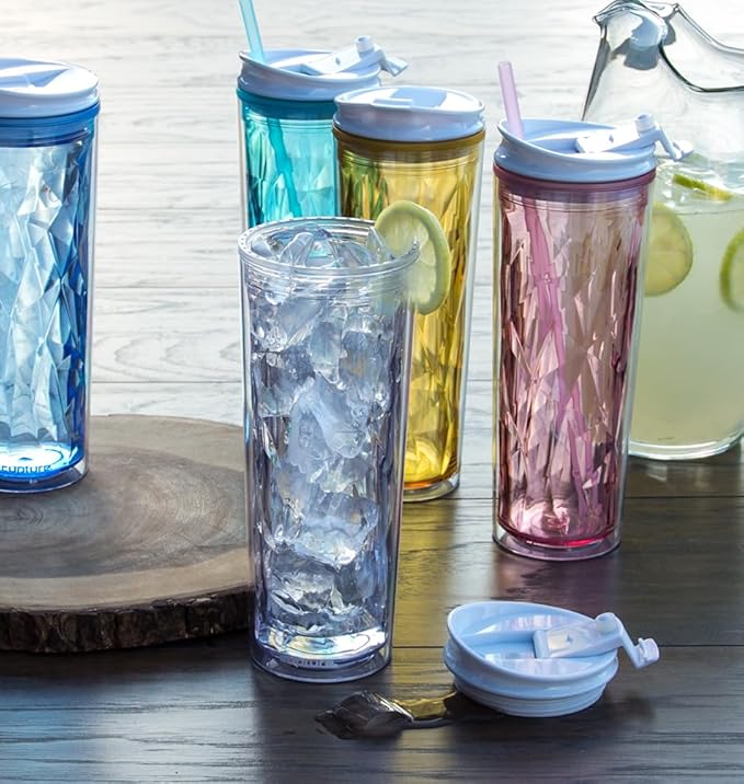 Cupture® Crystal Click & Seal Shake Tumbler Cup for Hot or Cold Drinks - 22 oz (Teal Aquamarine)