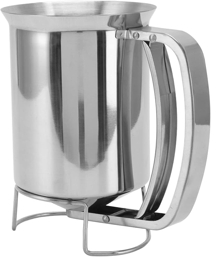 Pancake Batter Dispenser, Stainless Steel Handheld Pancake Mix Dispenser for Baking Cupcakes Waffle Muffins Cake Crepe