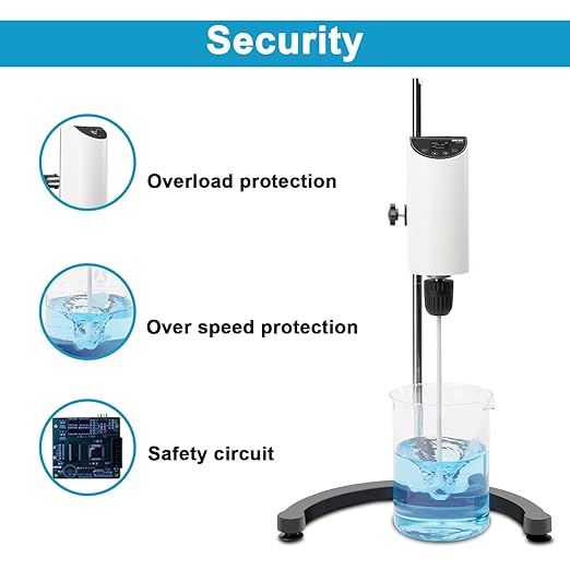 ONiLAB Lab Analog Overhead Stirrer, OLED Digital Overhead Stirrer, 10L Capacity, 200-2500rpm,Max.Viscosity 10000mpas,Overhead Mixer with Support Stand&Two Stirring Rods