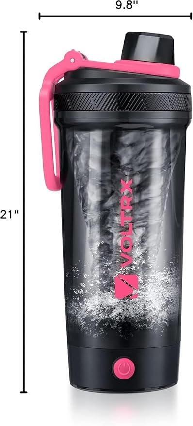 VOLTRX Shaker Bottle, Gallium USB C Rechargeable Electric Protein Shake Mixer, Shaker Cups for Protein Shakes and Meal Replacement Shakes, BPA Free, Made with Tritan, 24oz