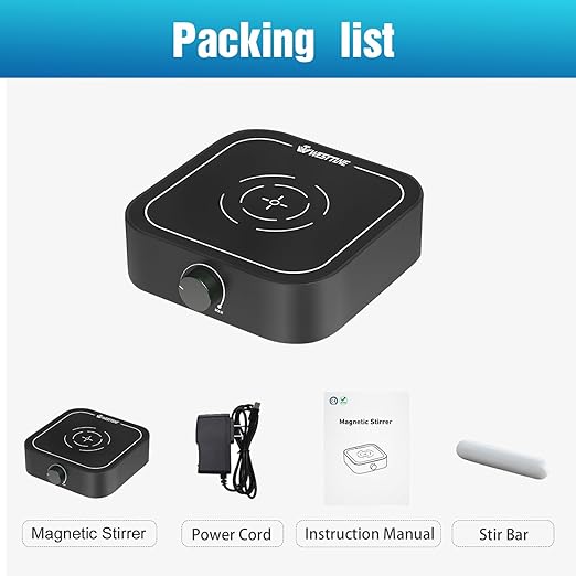 Magnetic Stirrer 3000rpm, Magnetic stir Plate with Stir Bar, Mini Magnetic Mixer Stirrer Max Stirring Capacity 3000mL, Lab Stirrers (No Heating)