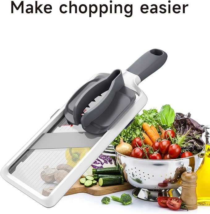 ZKIRON Safety Hand Guard for Mandoline Slicers โ Ergonomic, Non-Slip Grip, Durable for Smooth and Safe Slicing of Fruits & Vegetables (Gray)