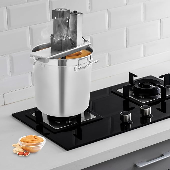 25L Electric Jam Mixer, Commercial Stainless Steel Automatic Food Mixer with Dual-Layer Mixing Blades, 0-72 RPM Adjustable Speed Pot Stirrer Mixers Machine For Soup Chili Sauce Beverage Jam Porridge