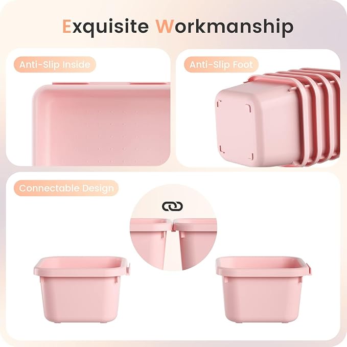 A-LuGei ใ๐ฎ๐ด๐ฃ๐๐ฆใ ใ๐ฑ๐ฆ๐ถ๐๐ฒใ Pink Drawer Organizer, Makeup organizer, ใHolds 177 Itemsใ Bathroom Organizers and Storage, Plastic Desk Organizer Divider, Organizer Bins for Office Vanity
