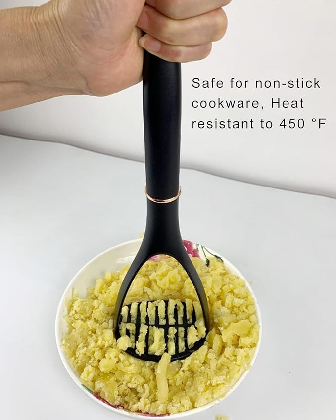 TENTA KITCHEN Good Grips Nylon Potato Solid Masher Professional Nylon Potato Masher,Garlic Press,Cooking and Kitchen Gadget. Ricer Press Blender Crusher for Non-Stick Cookware