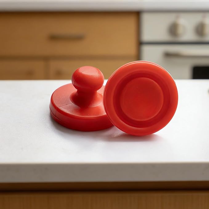 Air Fryer Magnets for Parchment Paper Liners, 8PCS Upgraded Silicone Magnetic Buckles, High Temp Resistant Air Fryer Accessories, Prevent Paper Blowing, Burning & Covering Food (Red)