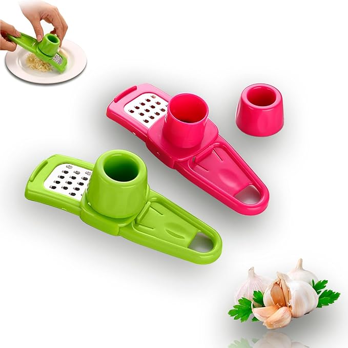 Landkitch-Garlic Grinder-Hand Garlic Grinder-Small Hand Grinder for Garlic-Garlic Slicer-Garlic Mincer-2025 New Hand Press Garlic Chopper-Garlic Press Hand Specialty Tools (Green)