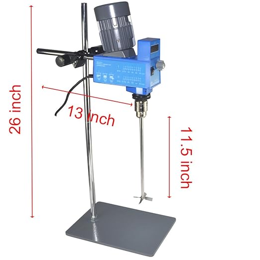 20L Electric Overhead Stirrer Mixer 2000RPM Digital Lab Mixer Blender Variable Speed Electric Overhead Mixer (Overhead Stirrer 20L)