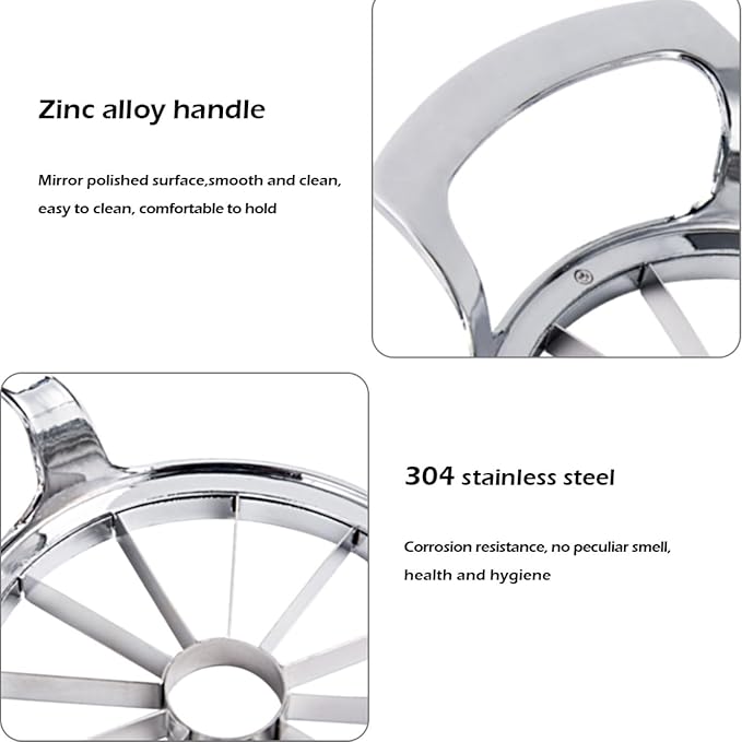 LIIGEMI Apple Slicer,12-Blade Extra Large Apple Corer, Heavy Duty Stainless Steel Apple Cutter and Divider,Easy to Use, Time-Saving.