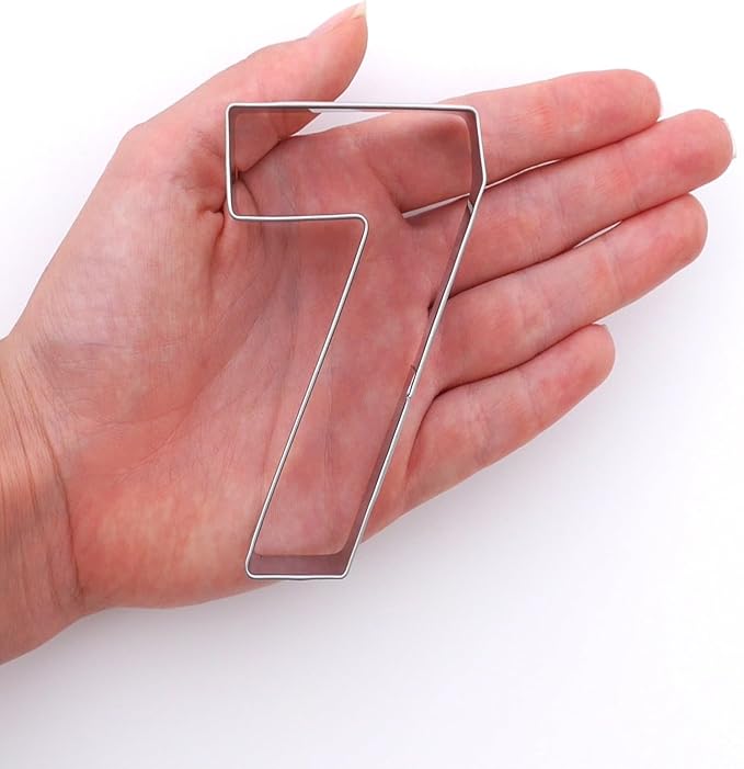 Number 7 Cookie Cutter – Sharp & Safe Stainless Steel Cooking Utensils – Ideal For Sandwiches, Pancakes, Fruits & Crafts – Dishwasher-Safe Bakery Supplies from Sweet Cookie Crumbs (3.1”T x 2.1”W)