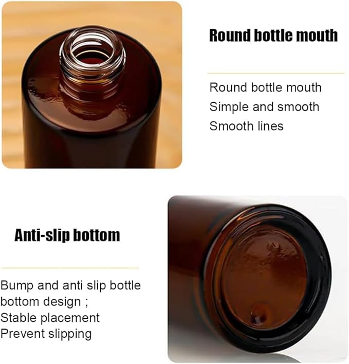 2 Pcs 120 ml / 4 oz Amber Glass Spray Bottles Empty Refillable Fine Mist Spray Bottle Cosmetic Storage Containers for Essential Oil Aromatherapy Makeup Travel (60ML/2OZ)